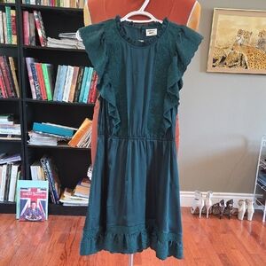 Aritzia Teal Ruffle Dress